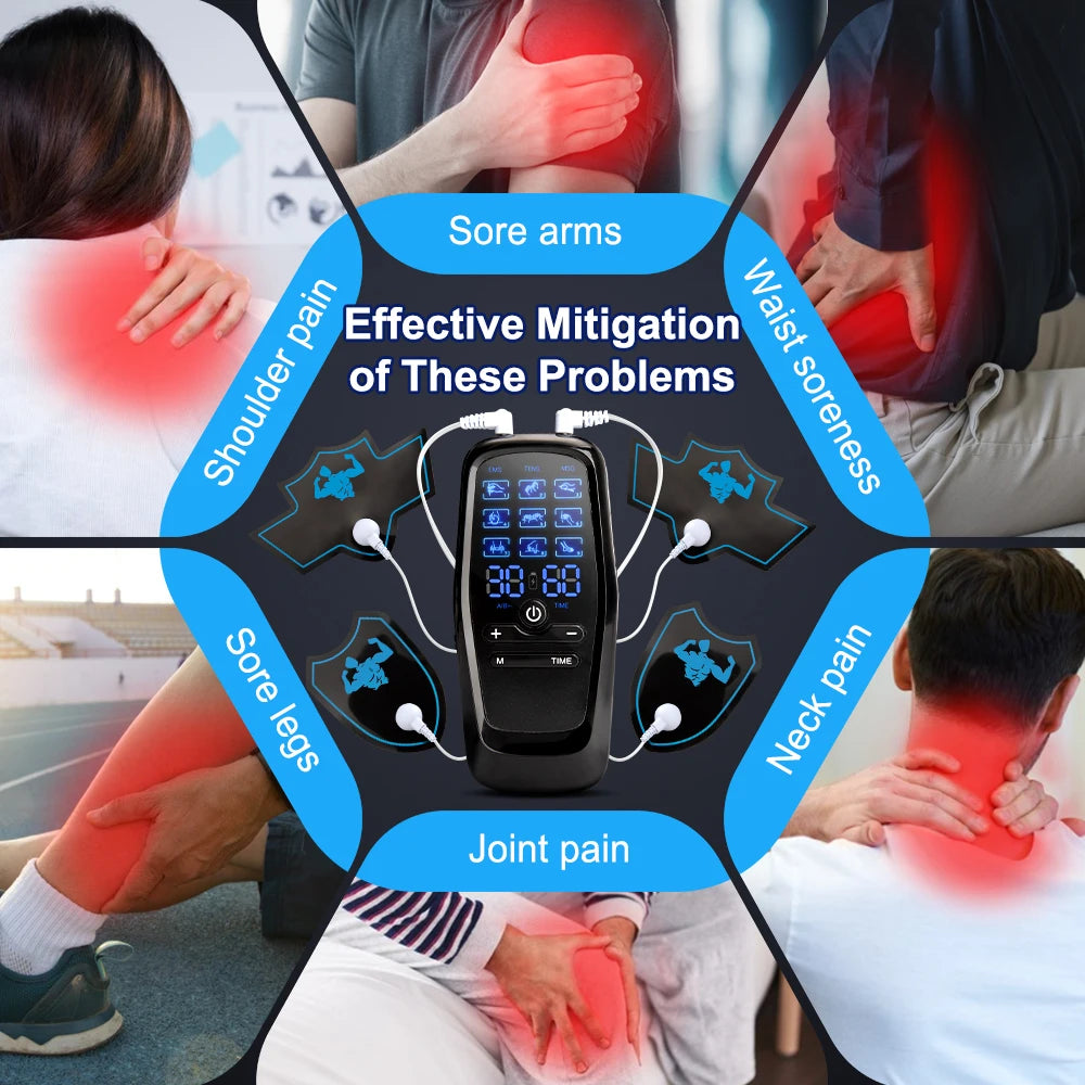 Digital TENS EMS Muscle Stimulator – 6 Modes Pain Relief