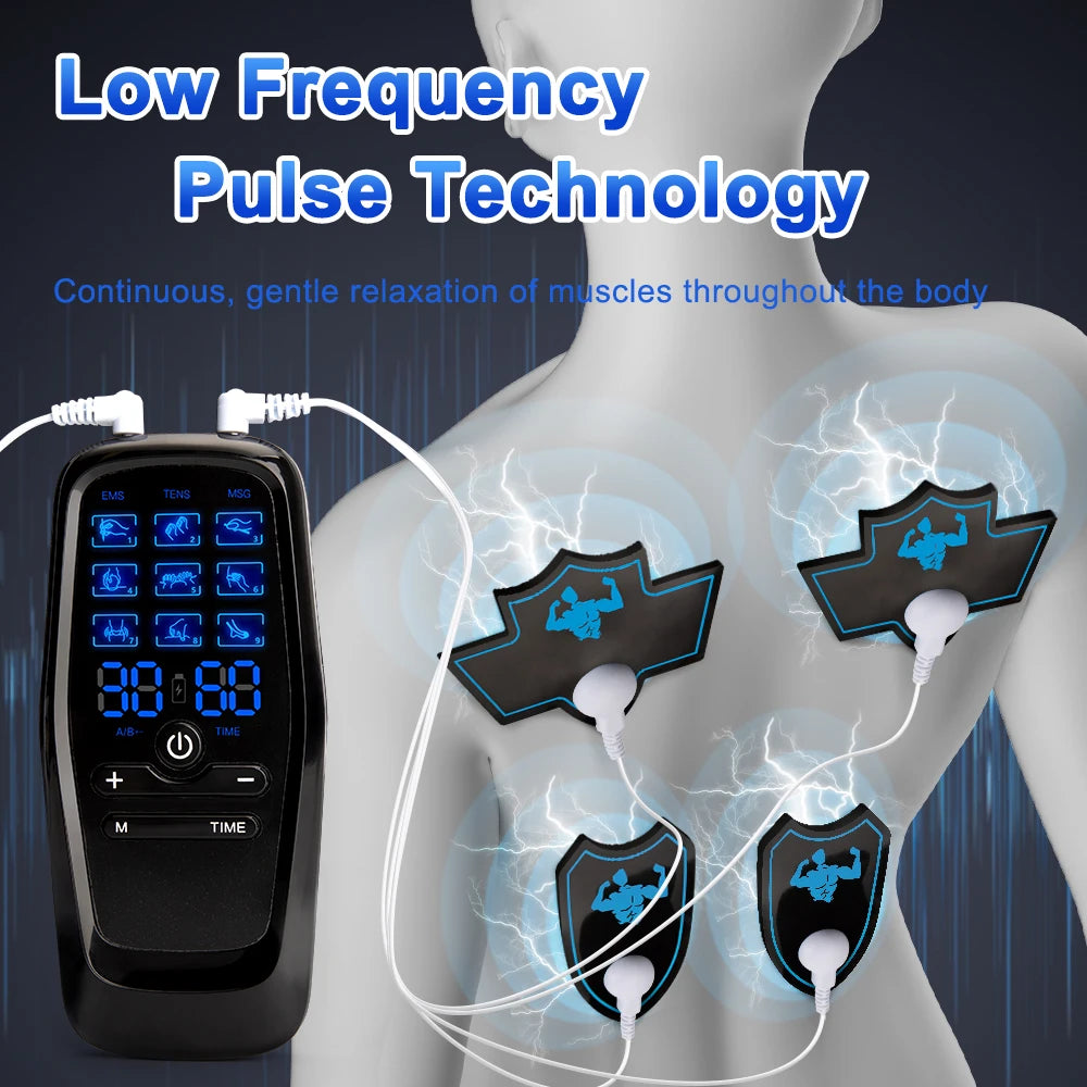 Digital TENS EMS Muscle Stimulator – 6 Modes Pain Relief