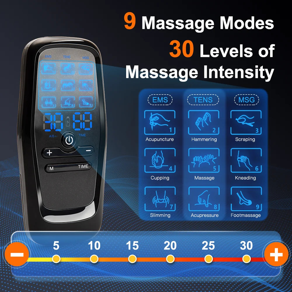 Digital TENS EMS Muscle Stimulator – 6 Modes Pain Relief
